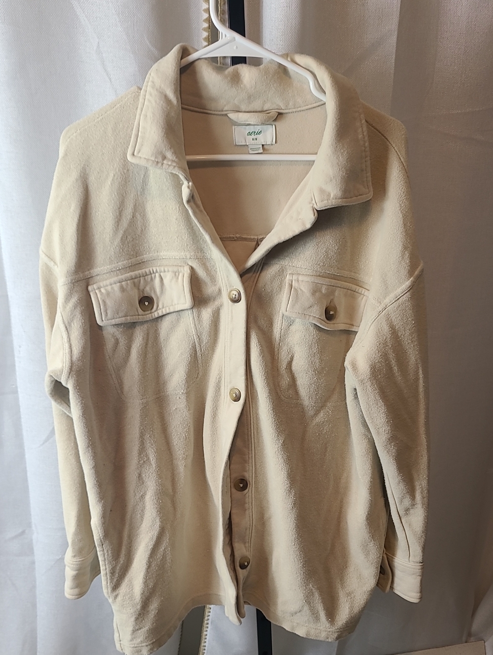 Aerie Oversized Cotton Twill Shirt Jacket Size Med.
